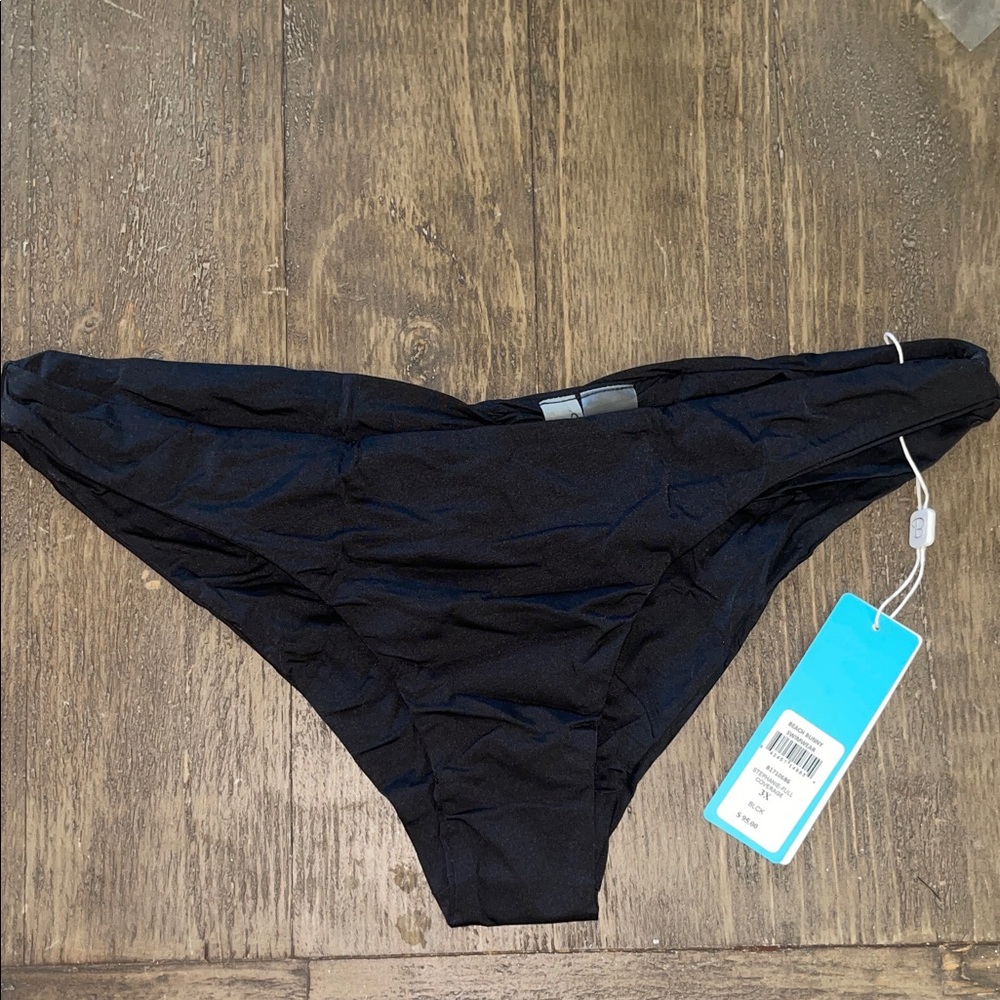 Beach Bunny Stephanie Full Coverage Elegant Black Bikini Bottom